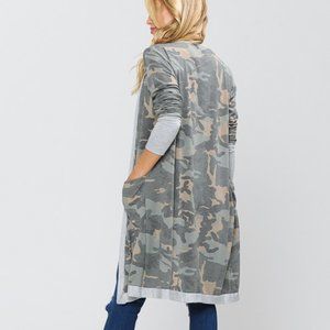 Camo print cardigan